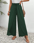 Lucie | Women’s Smocked Waist Palazzo Trousers — TOPNEWPLACE (view 9)