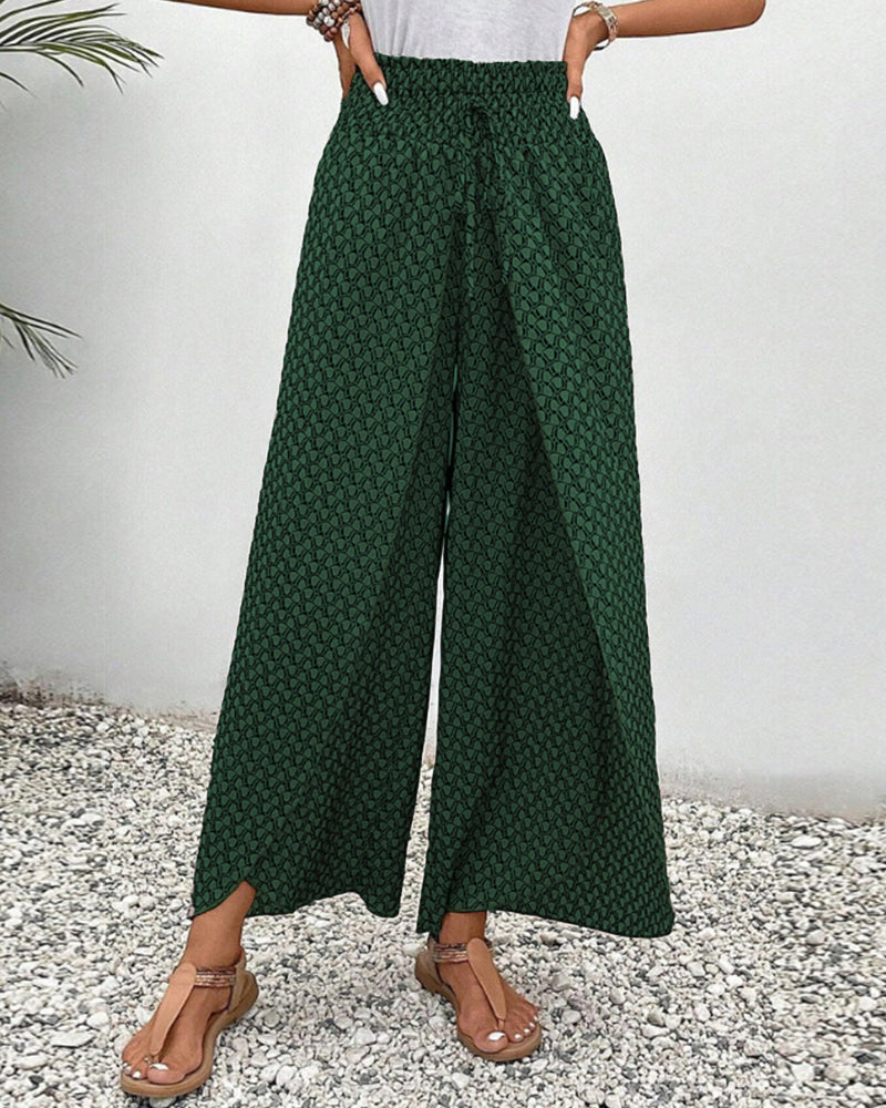 Lucie | Women’s Smocked Waist Palazzo Trousers — TOPNEWPLACE (view 11)