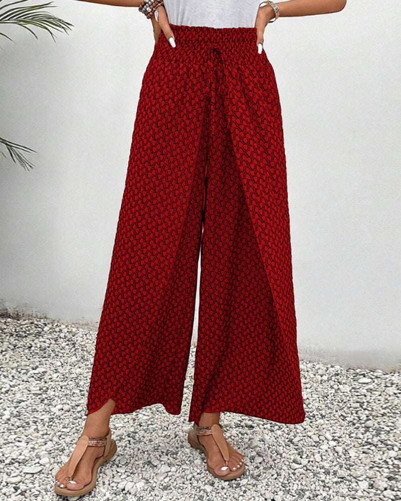 Lucie | Women’s Smocked Waist Palazzo Trousers — TOPNEWPLACE (view 7)