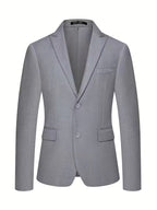 Erasmus | Men's Slim Fit Double-Breasted Three-Piece Suit Set with Waistcoat