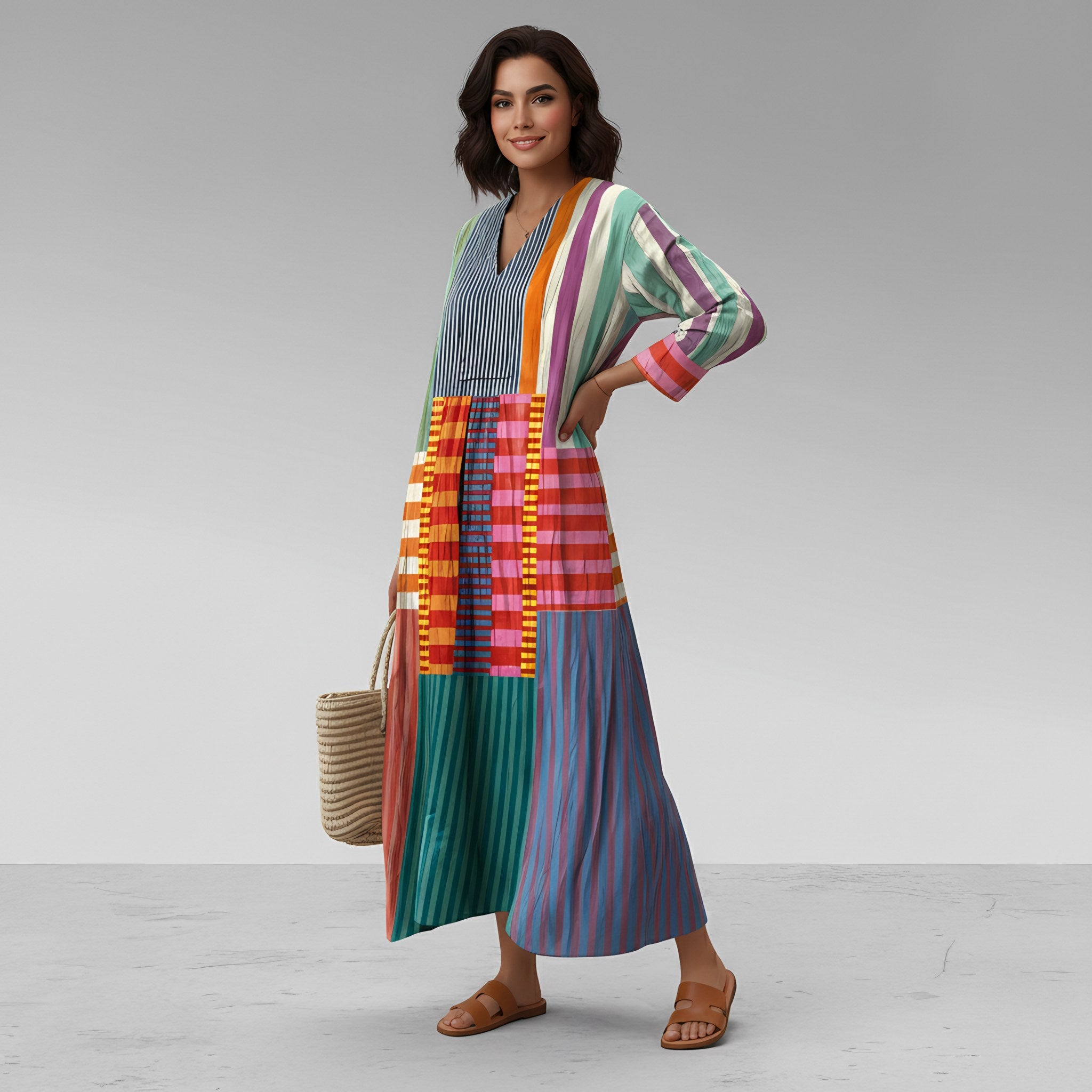 Women's Geometric Caftan Maxi Dress — view 2