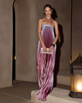 Women's Strapless Pleated Evening Maxi Dress — view 1