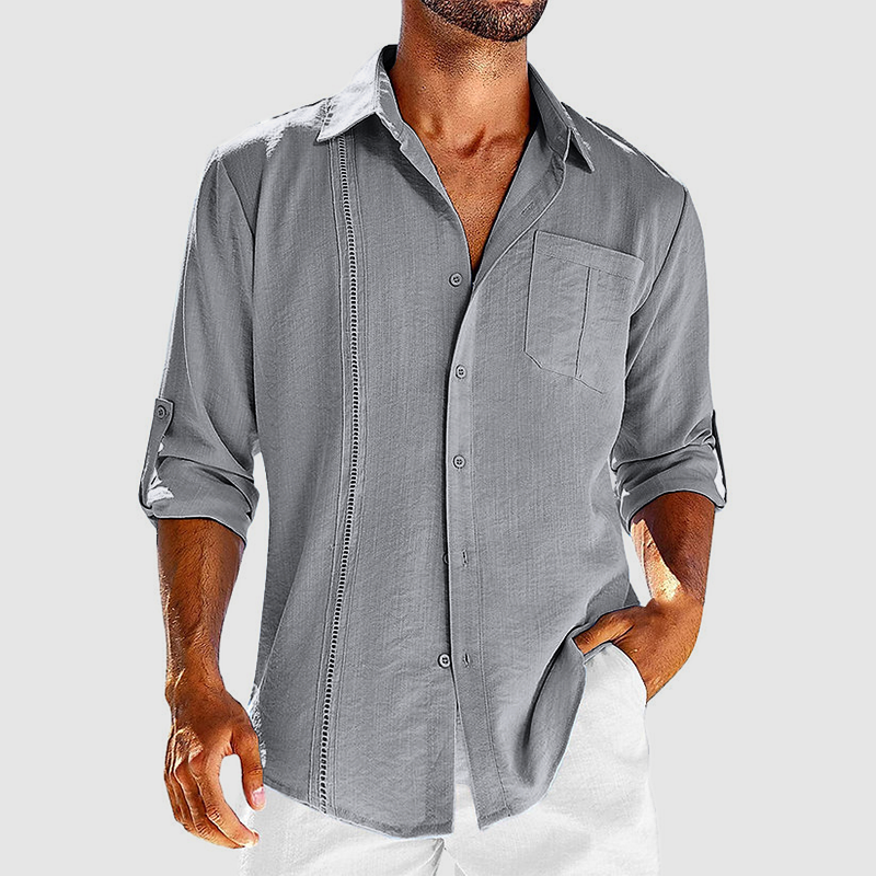 Raivo | Men's Long Sleeve Linen Overshirt