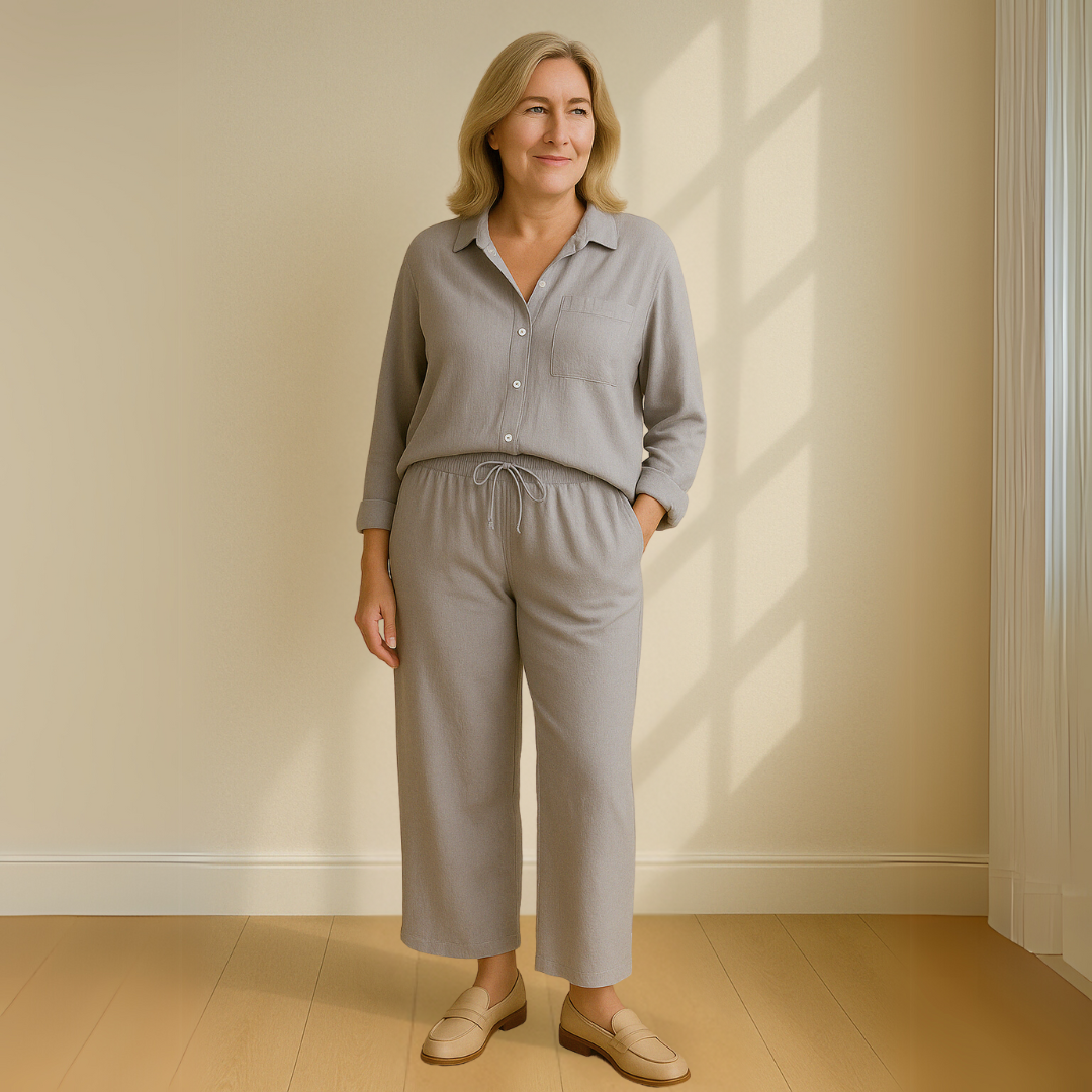 Floriana | Women’s Linen Wide Leg Outfit Set — TOPNEWPLACE (view 8)