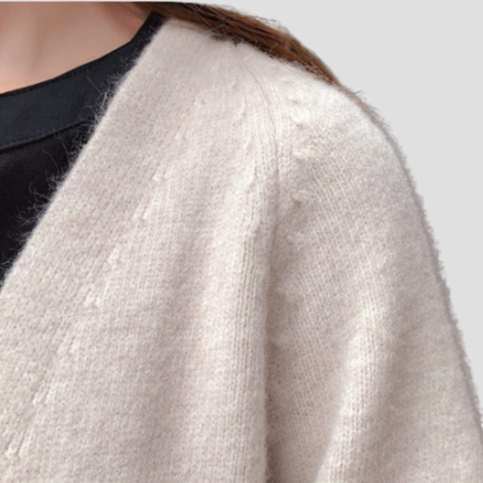 Cashmere Cardigan For Women with long open front — view 4