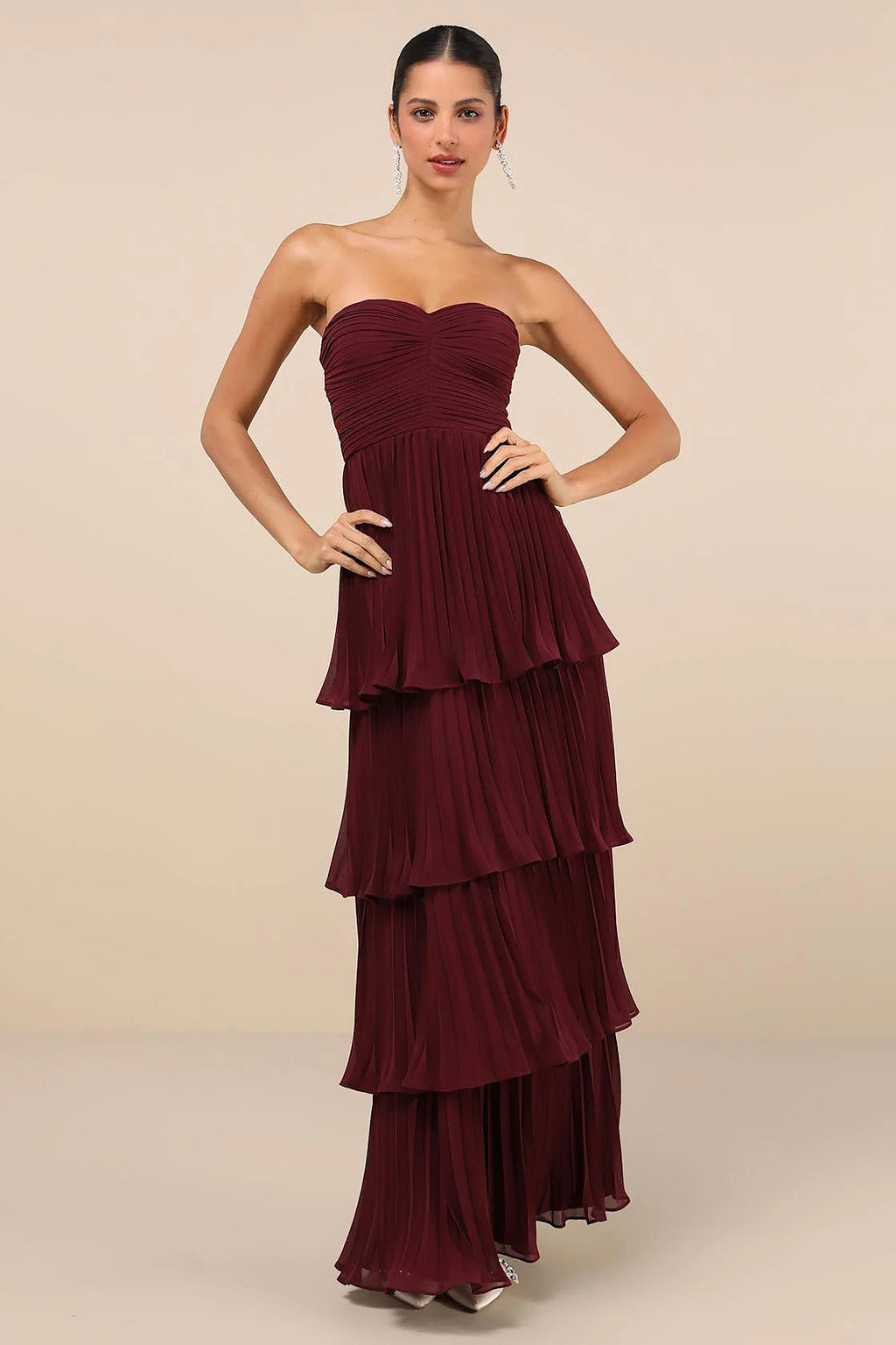 Women's Strapless Ruffle Maxi Dress — view 1