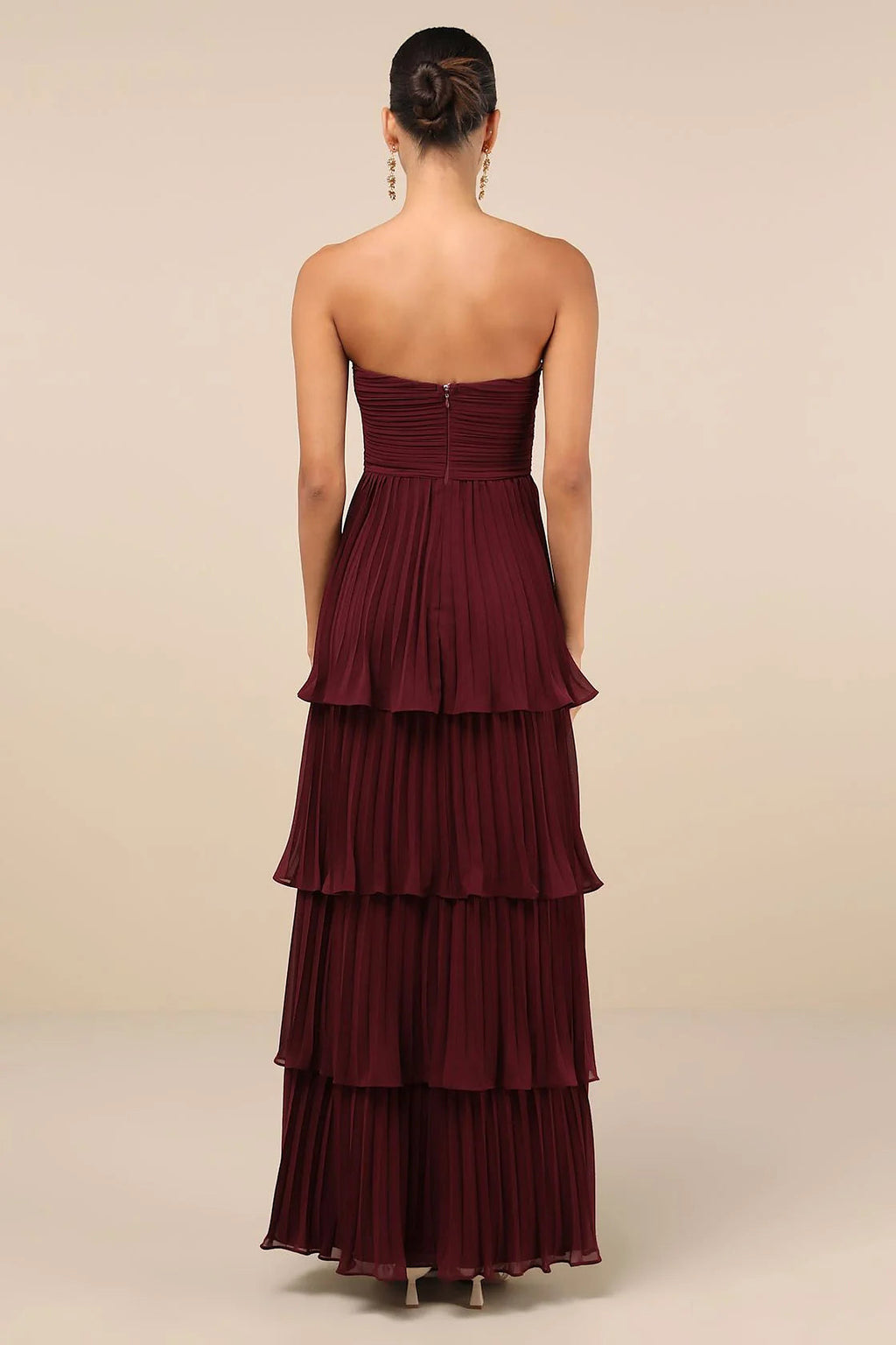Women's Strapless Ruffle Maxi Dress — view 3