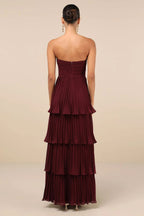 Women's Strapless Ruffle Maxi Dress — view 3