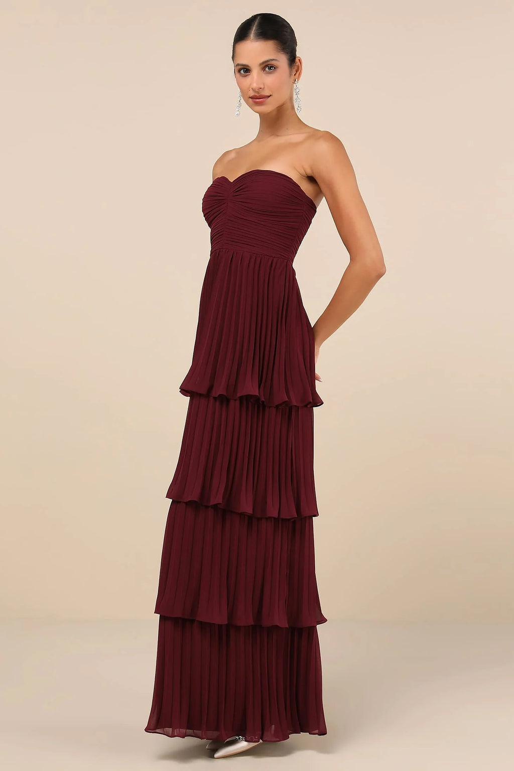 Women's Strapless Ruffle Maxi Dress — view 2