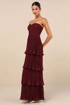 Women's Strapless Ruffle Maxi Dress — view 2