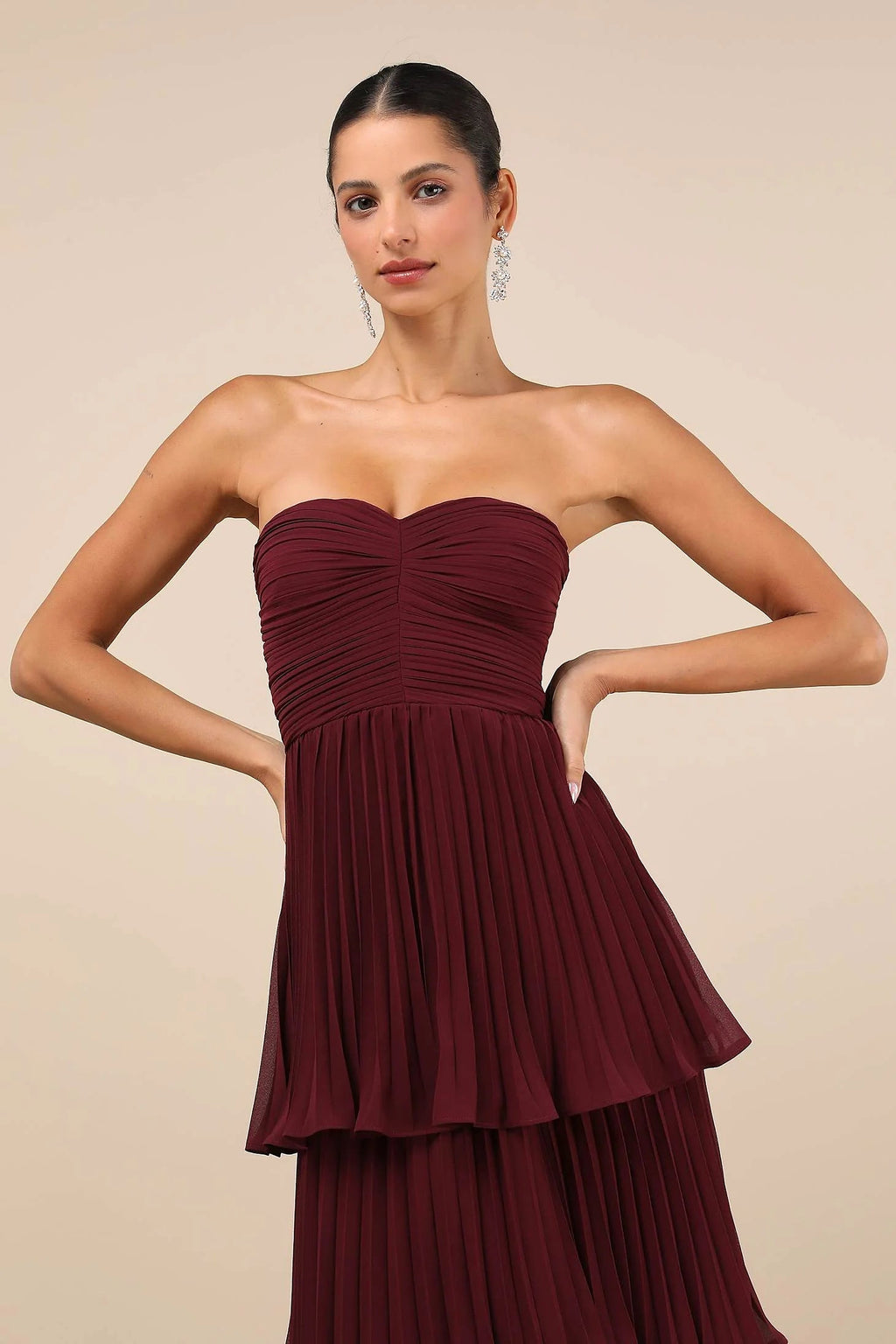 Women's Strapless Ruffle Maxi Dress — view 4