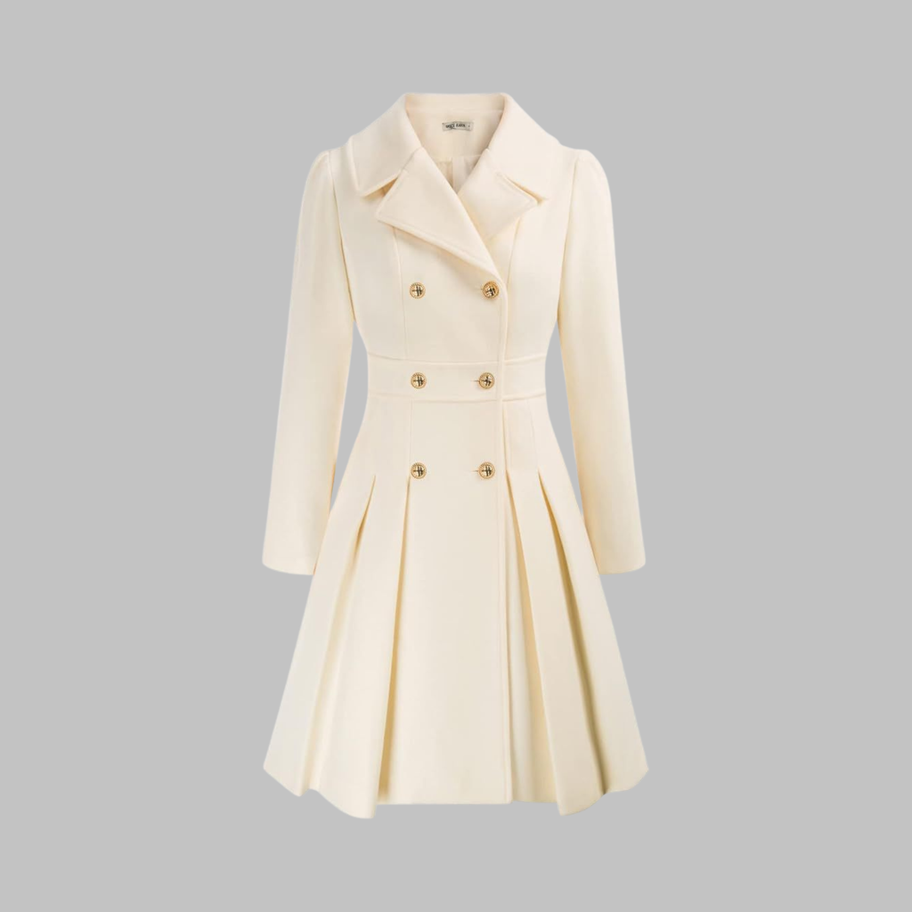 Dami - Classy Double Button Long Sleeve Coat — view 11