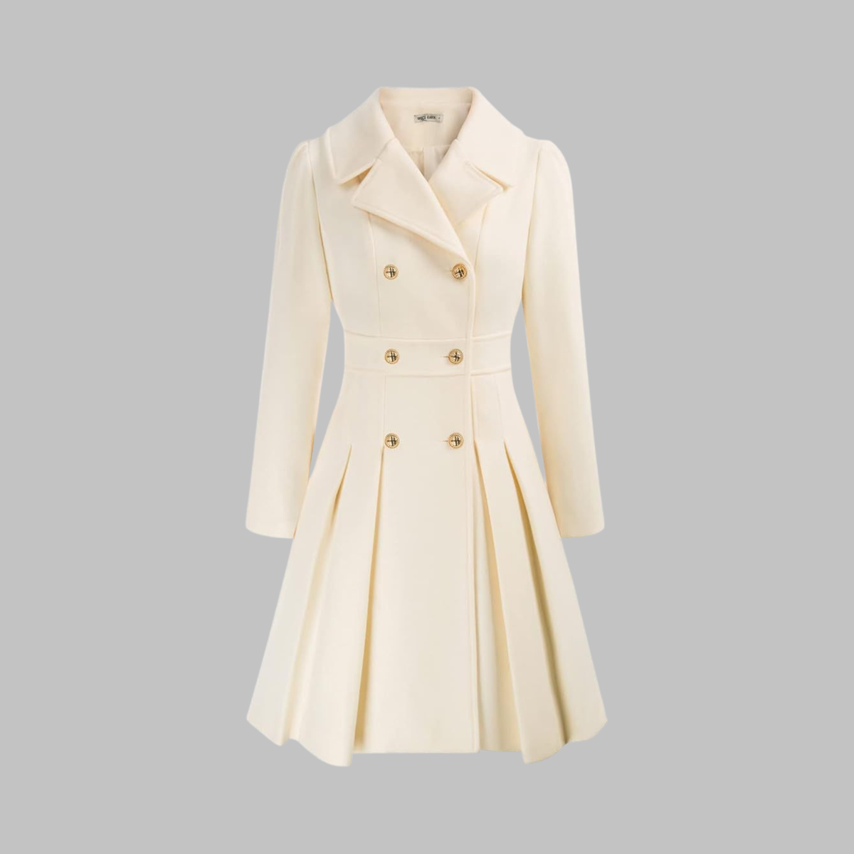 Dami - Classy Double Button Long Sleeve Coat — view 11