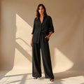 Hedda | Women’s Linen Shirt Wide Leg Trousers Set — TOPNEWPLACE