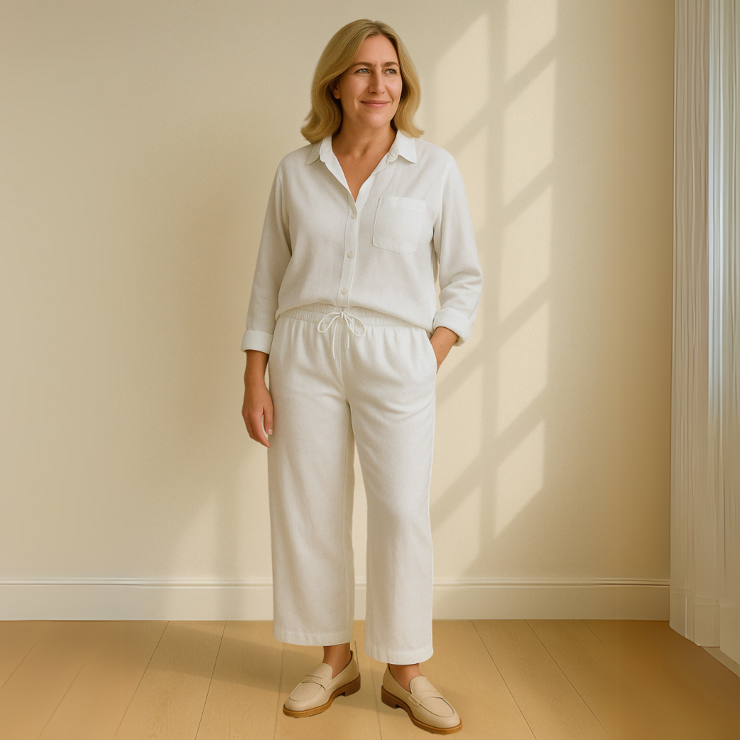 Floriana | Women’s Linen Wide Leg Outfit Set — TOPNEWPLACE (view 9)
