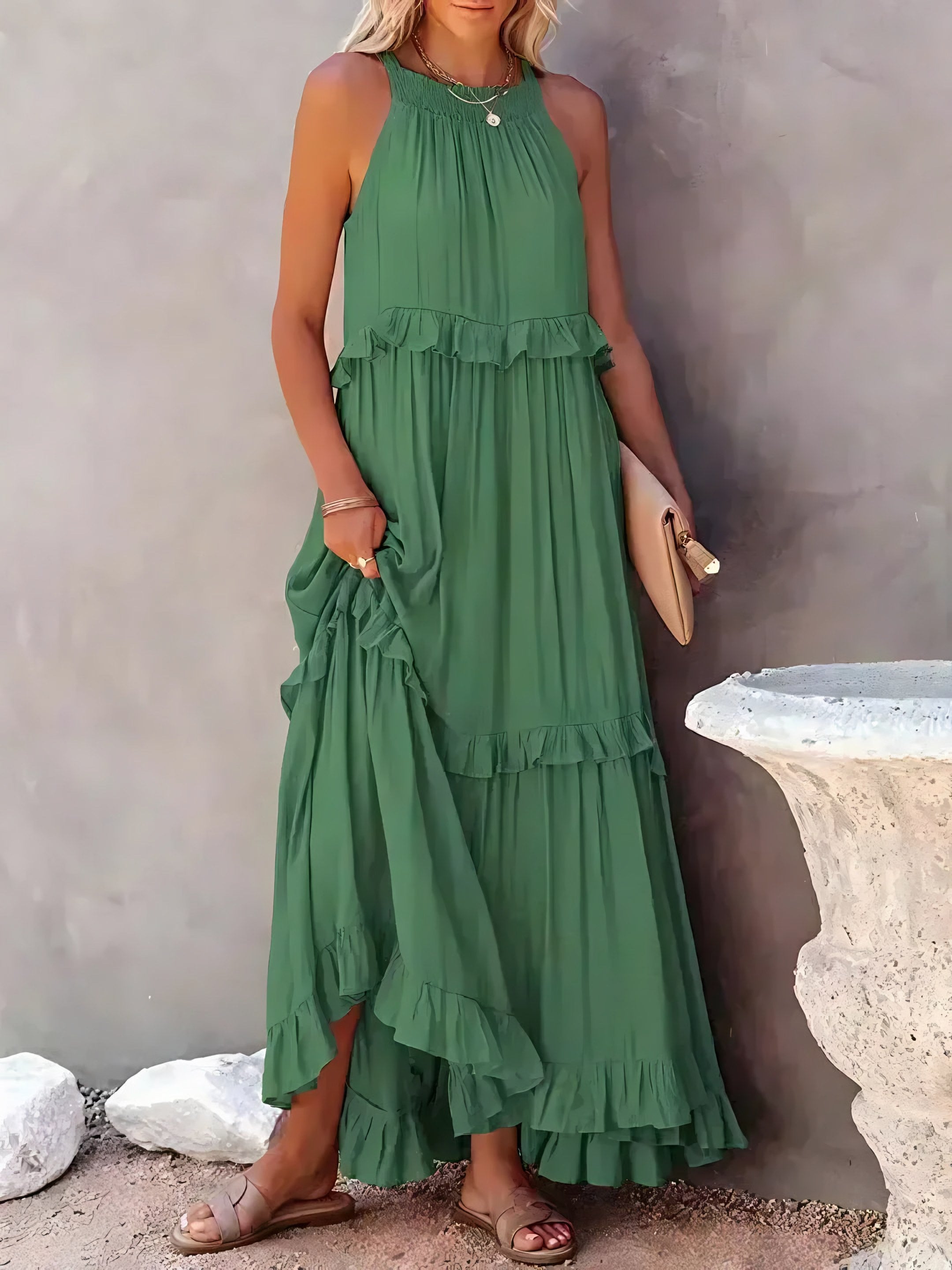 Women's Sleeveless Halter Maxi Dress — view 15