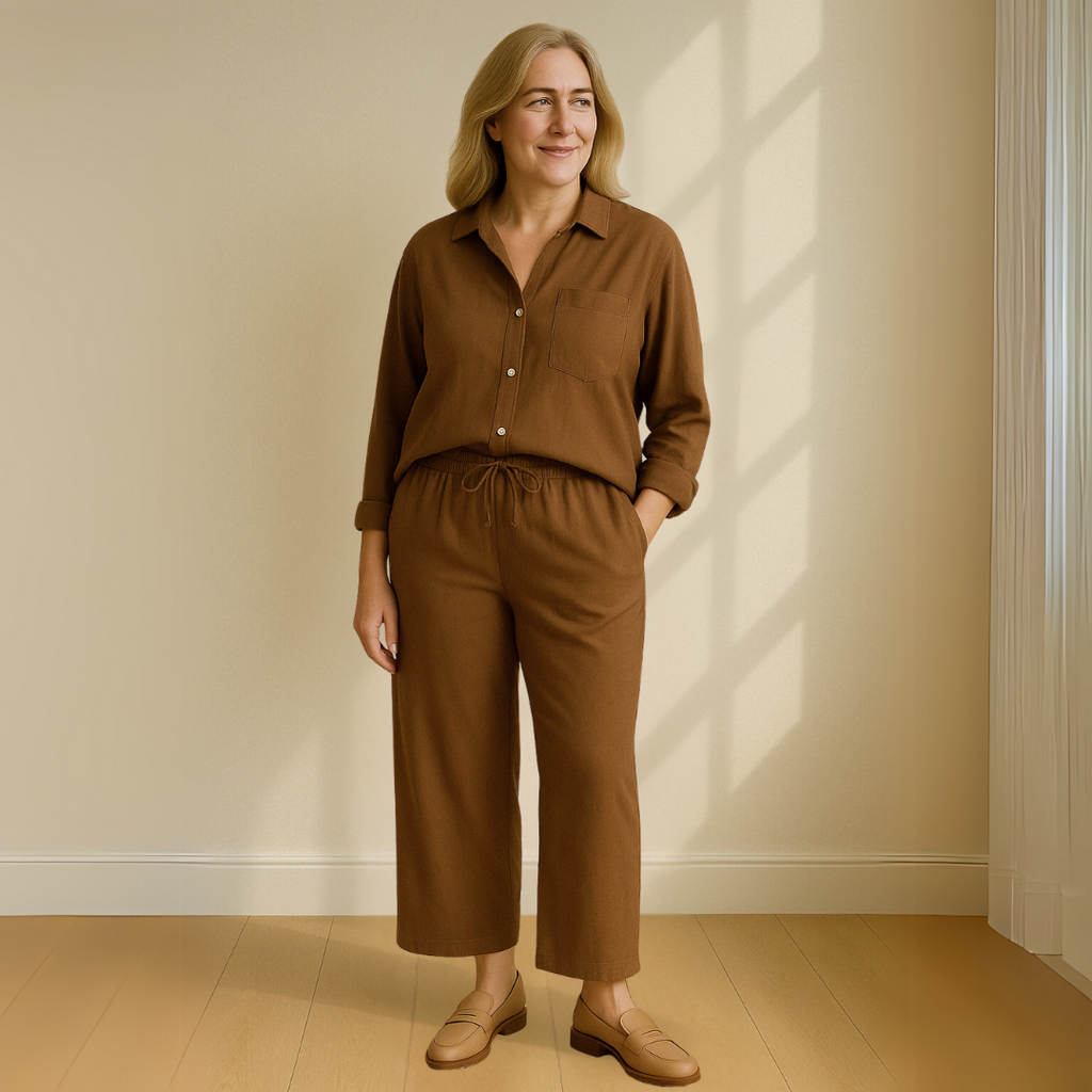 Floriana | Women’s Linen Wide Leg Outfit Set — TOPNEWPLACE (view 7)
