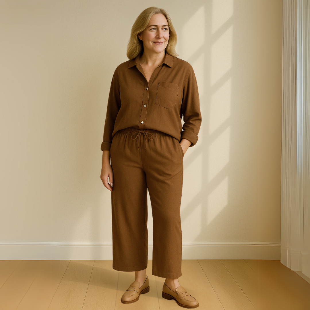 Floriana | Women’s Linen Wide Leg Outfit Set — TOPNEWPLACE (view 7)