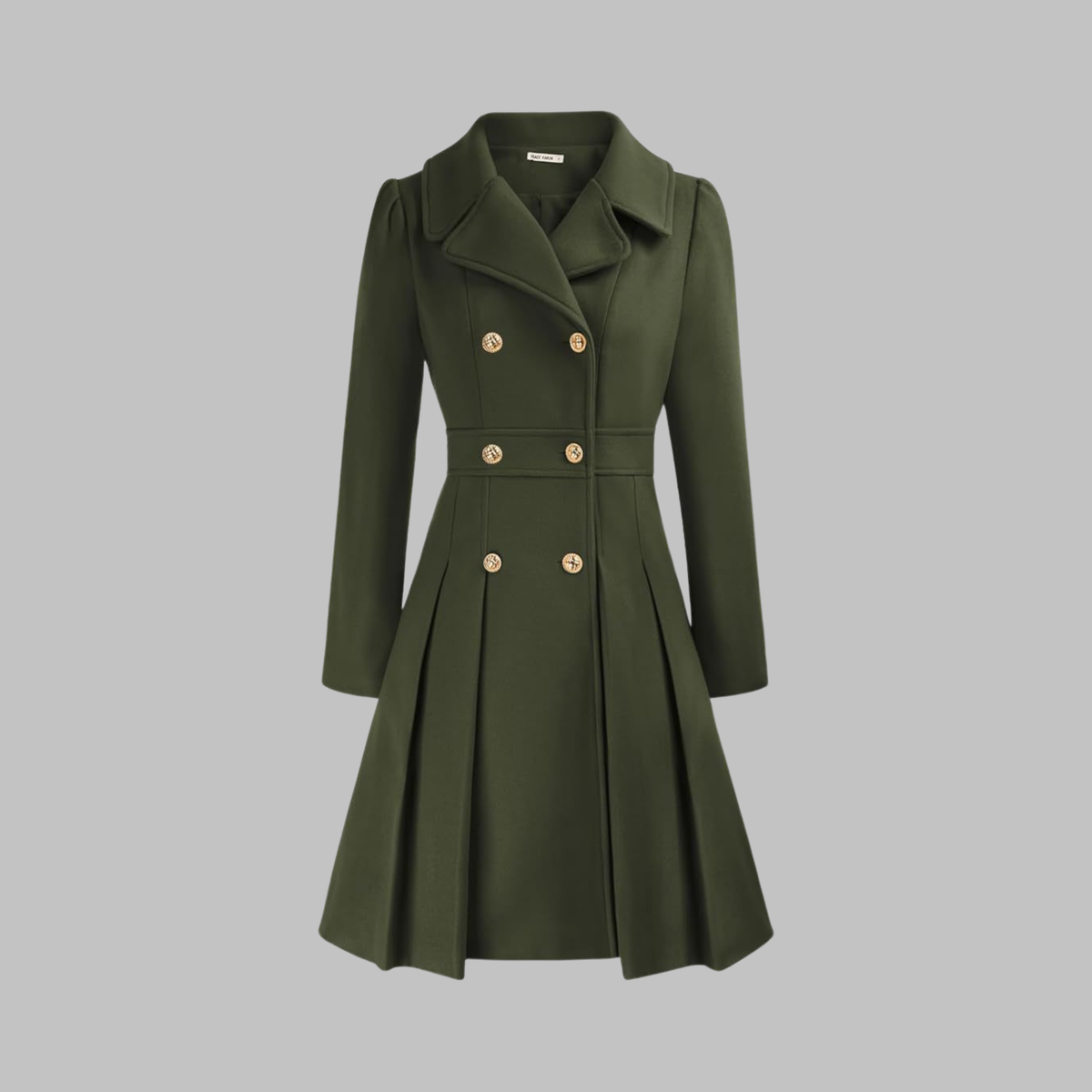 Dami - Classy Double Button Long Sleeve Coat — view 12