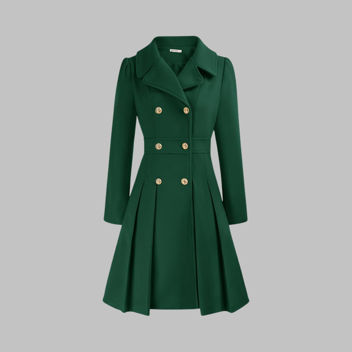 Dami - Classy Double Button Long Sleeve Coat — view 13
