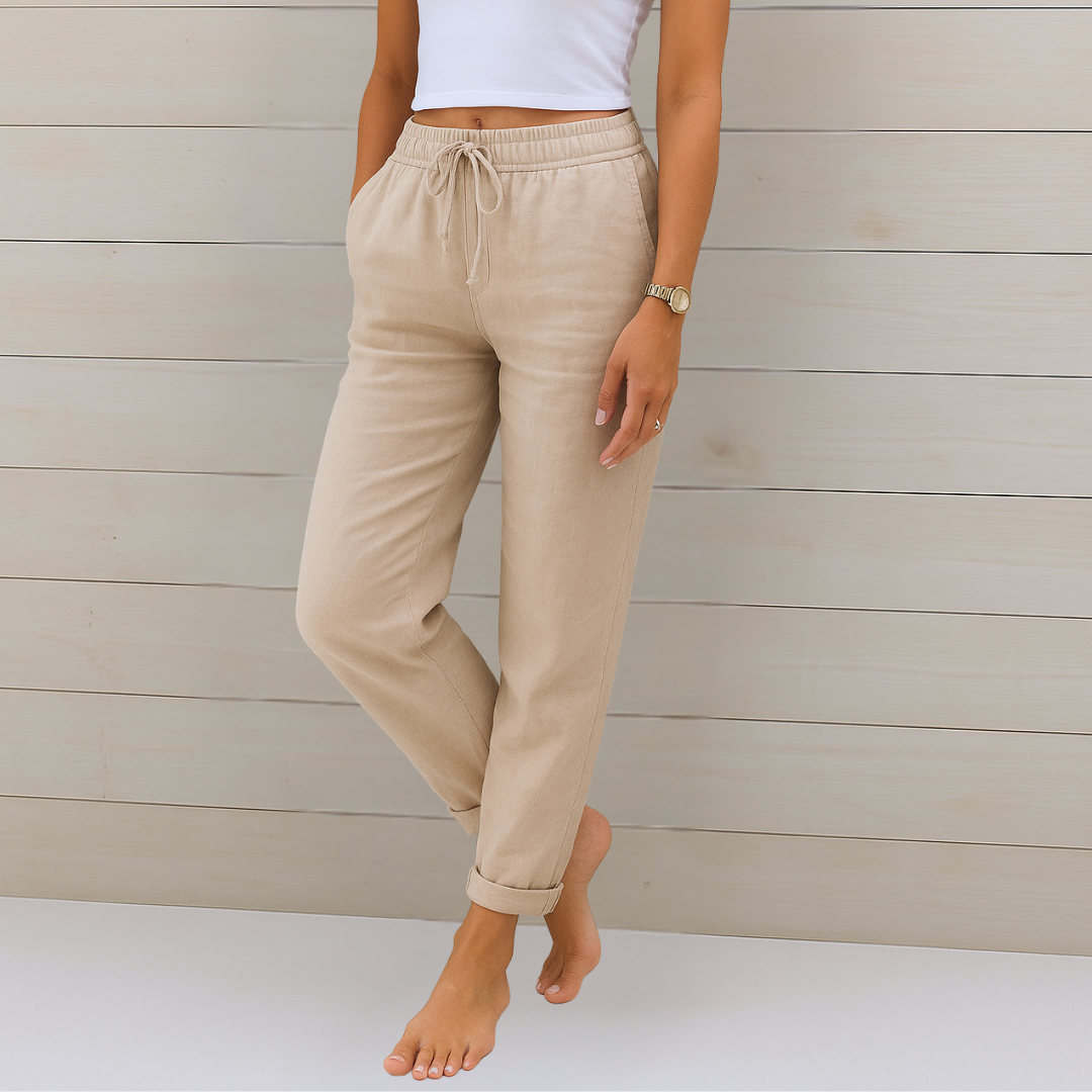 Apolline | Women’s Cotton-Linen Daily Lounge Pants — TOPNEWPLACE