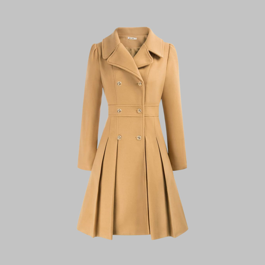Dami - Classy Double Button Long Sleeve Coat — view 14