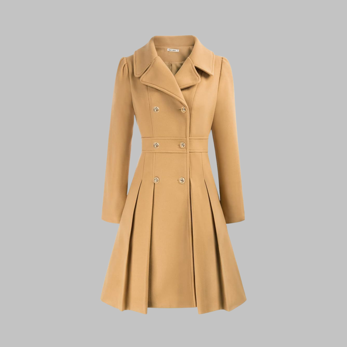Dami - Classy Double Button Long Sleeve Coat — view 14