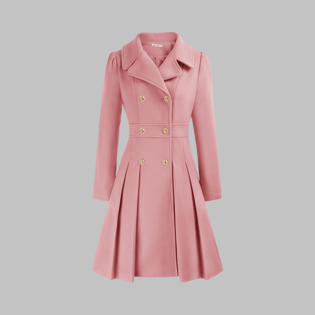 Dami - Classy Double Button Long Sleeve Coat — view 15