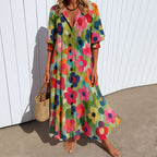 Women's Long Sleeve Shirt Maxi Dress — view 1