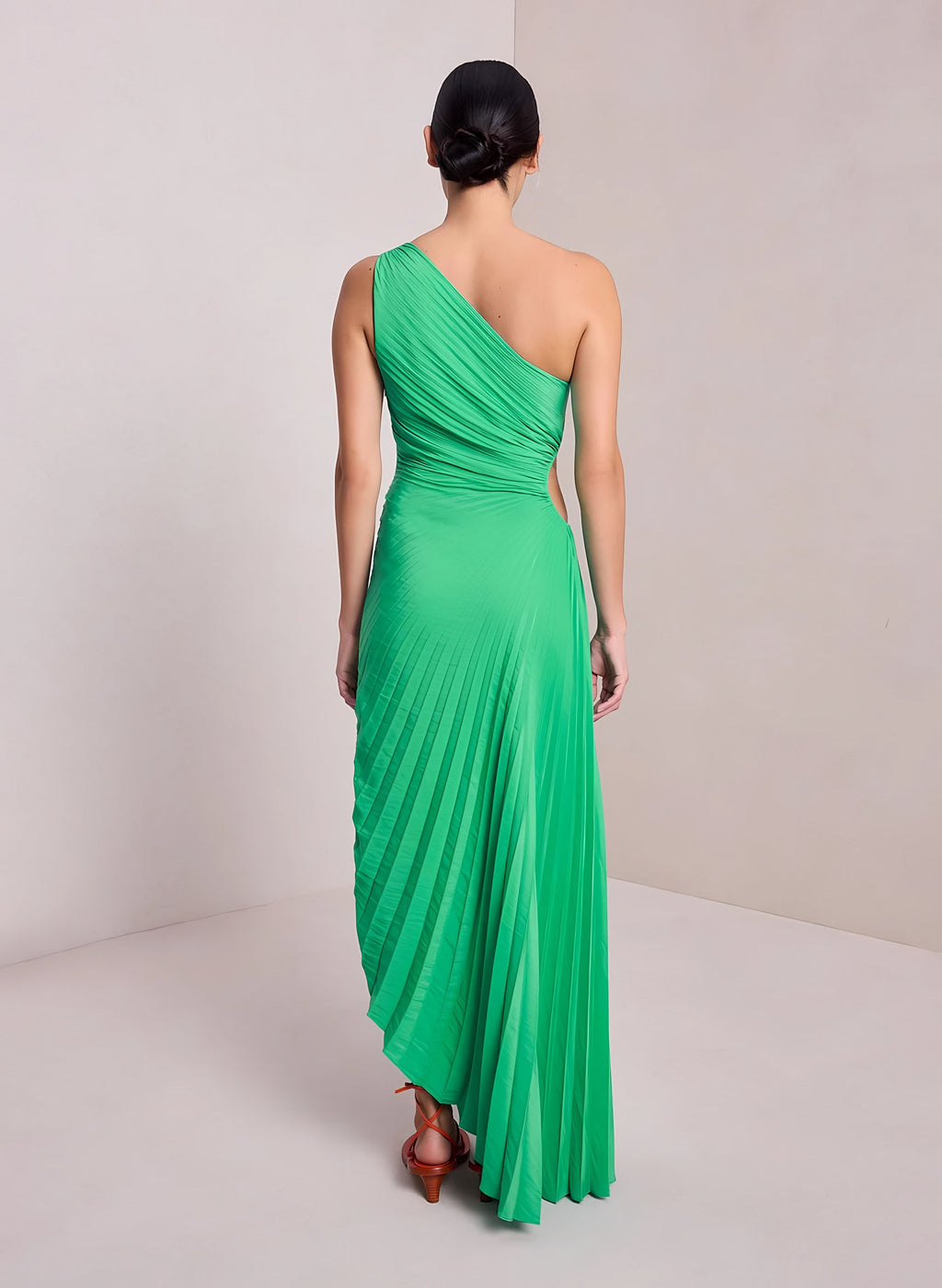 Women's One-Shoulder Pleated Maxi Dress — view 9