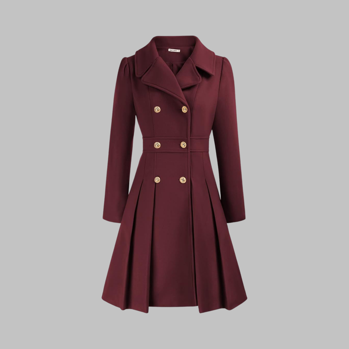 Dami - Classy Double Button Long Sleeve Coat — view 17