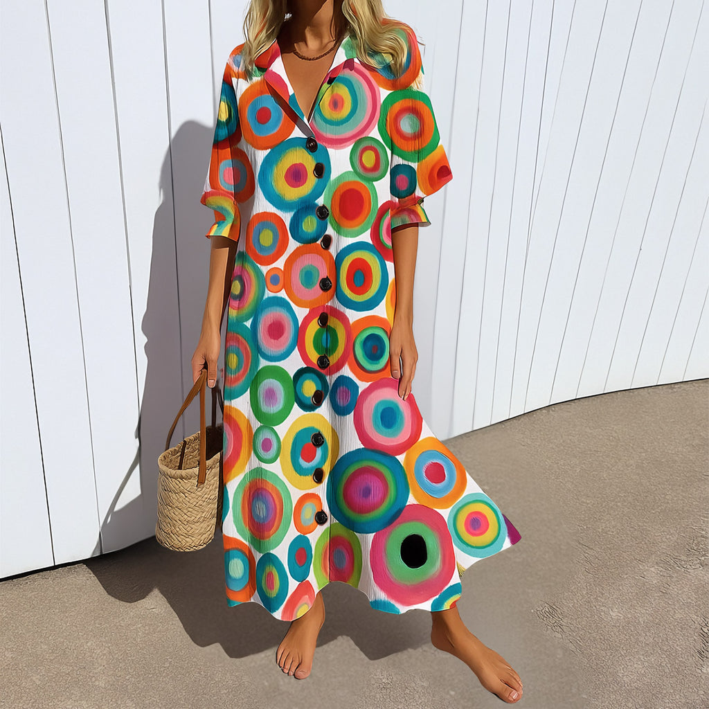Women's Long Sleeve Shirt Maxi Dress — view 2