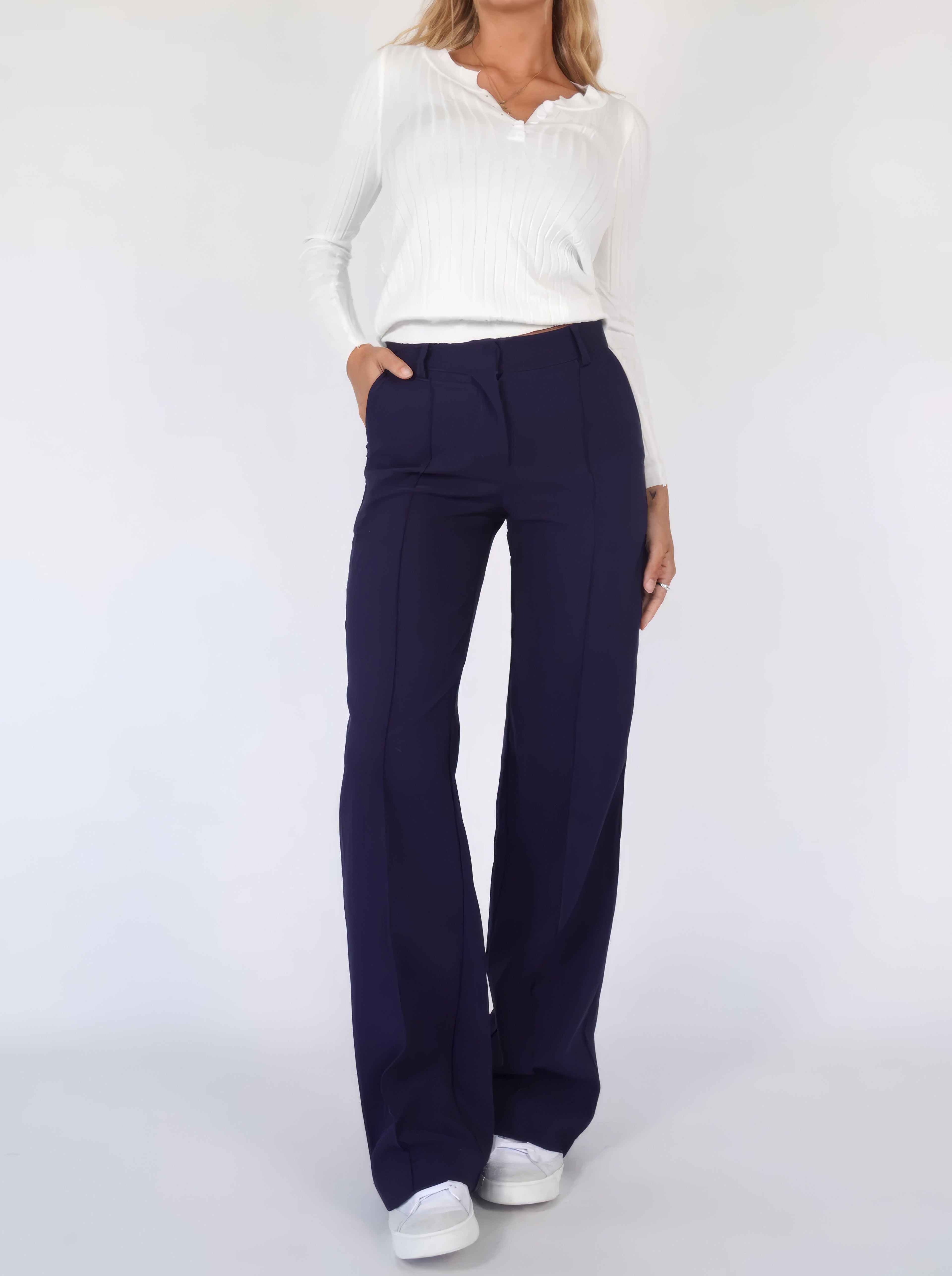 Eloise | Women’s High-Rise Pintuck Flowy Trousers — TOPNEWPLACE (view 9)