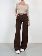 Eloise | Women’s High-Rise Pintuck Flowy Trousers — TOPNEWPLACE (view 7)
