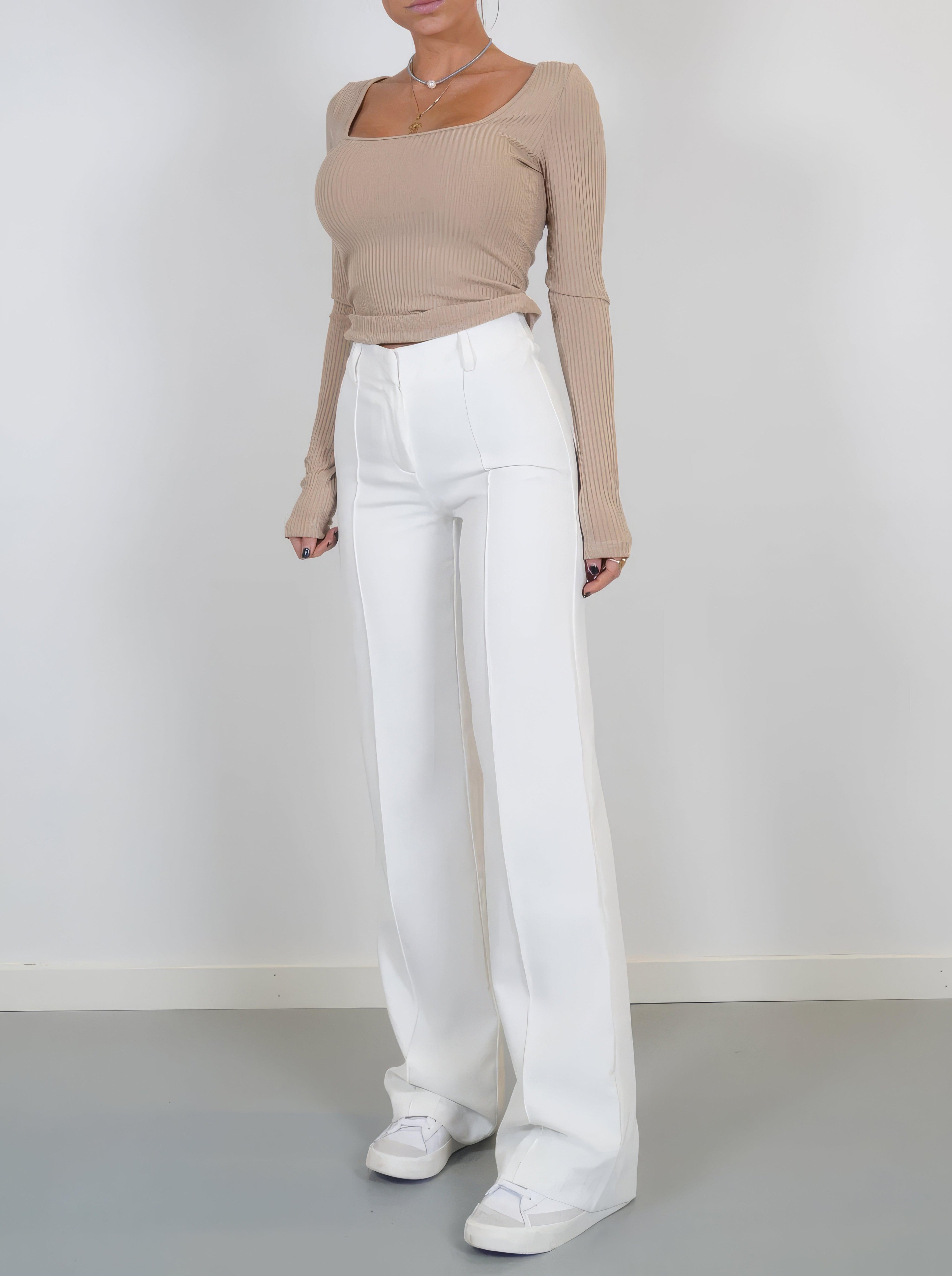 Eloise | Women’s High-Rise Pintuck Flowy Trousers — TOPNEWPLACE (view 3)