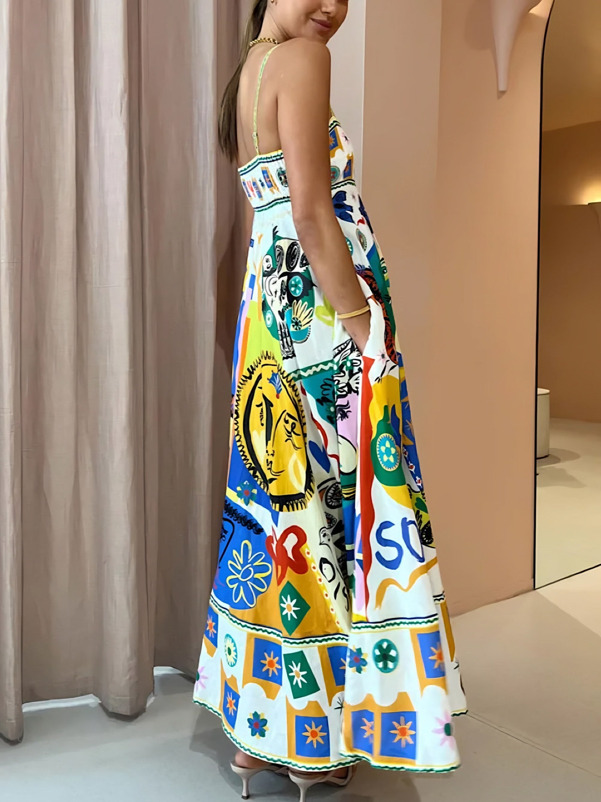 Women's Printed Sleeveless Maxi Dress — view 4