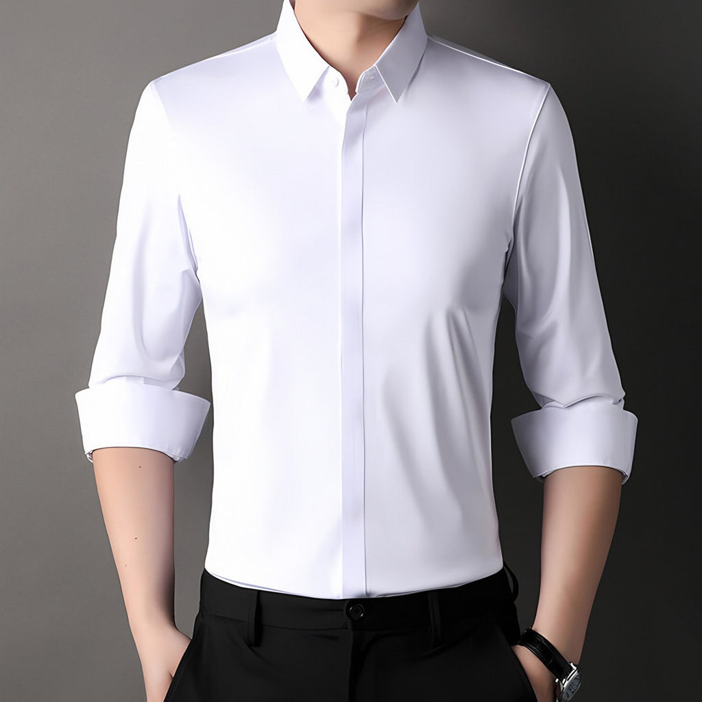Men's Long Sleeve Johnny Collar Shirt — view 1