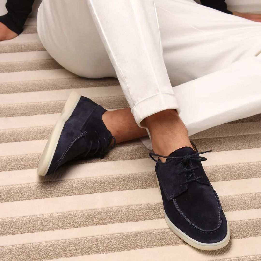 Men's Suede Loafers With Laces — Slip-On