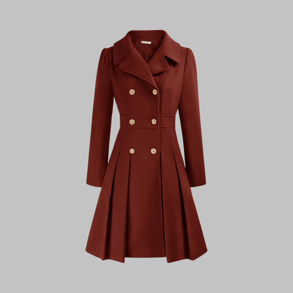 Dami - Classy Double Button Long Sleeve Coat — view 1