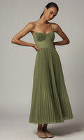 Women's Corset Top Pleated Maxi Dress — view 1