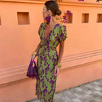 Women's V-Neck Floral Wrap Maxi Dress — view 2