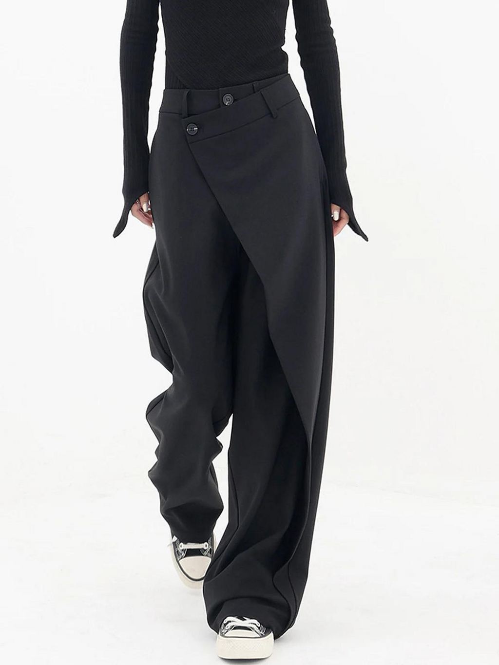 Maelys | Women’s Cross-Front Drape Palazzo Pants — TOPNEWPLACE (view 2)