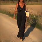 Women's Sleeveless V-Neck Side Slit Maxi Dress — view 2