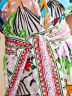 Women's Short Sleeve Printed Shirt Maxi Dress — view 8