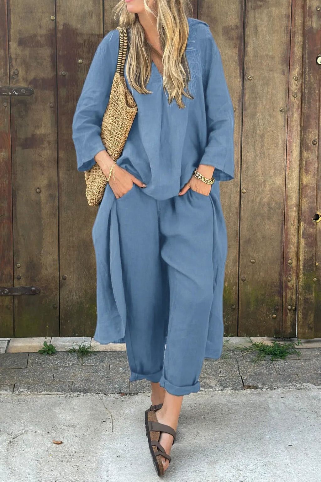 Fabiana | Women’s Long Sleeve Wide Leg Two-Piece Set — TOPNEWPLACE (view 7)