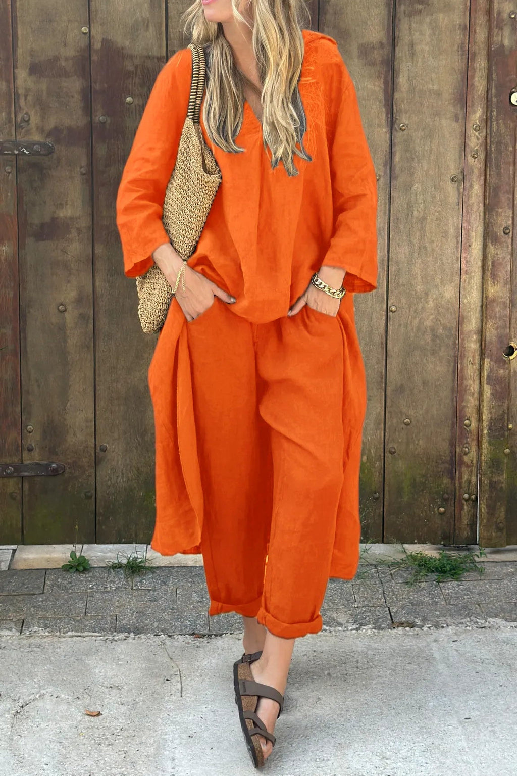 Fabiana | Women’s Long Sleeve Wide Leg Two-Piece Set — TOPNEWPLACE (view 6)