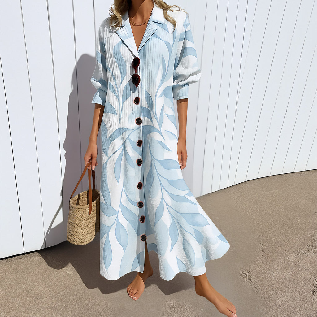 Women's Long Sleeve Shirt Maxi Dress — view 6