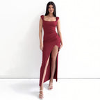 Women's One-Shoulder Satin Maxi Dress — view 4