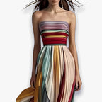 Women's Strapless Pleated Maxi Dress — view 2