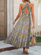 Women's Halter Printed Maxi Dress — view 3